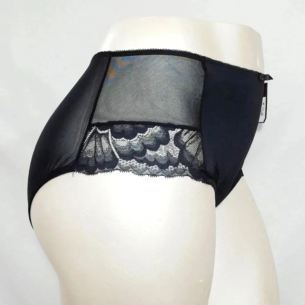 4X Ava & Viv High Waist Lace Briefs with Lace Ebony Black  New with Tags - DUE T